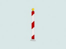 Reflective traffic pole 3d model preview