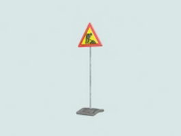 Road work sign 3d preview