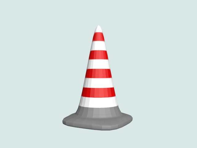 Road cone 3d rendering