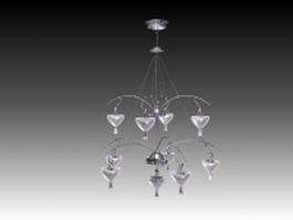 Glass chandelier 3d model preview