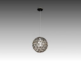 Lacework sphere hanging light 3d model preview