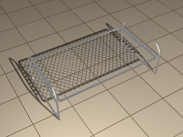 Single size steel cot 3d rendering