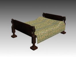 Classic sleigh bed 3d preview