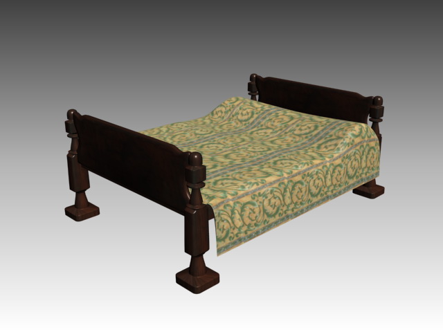 Classic sleigh bed 3d rendering