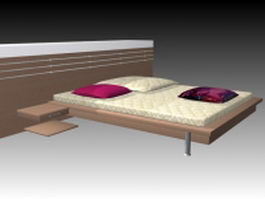 Modern minimalism bed 3d preview