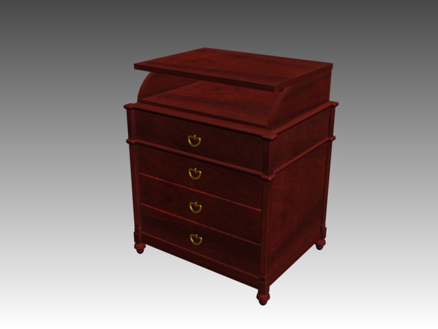 Classical rosewood nightstand 3d rendering