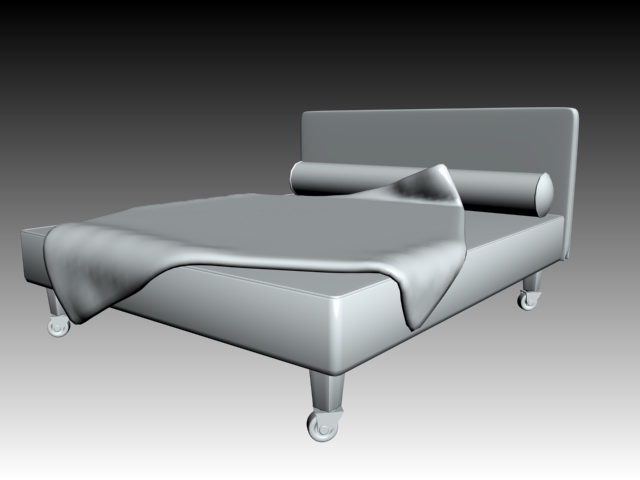Movable double bed 3d rendering