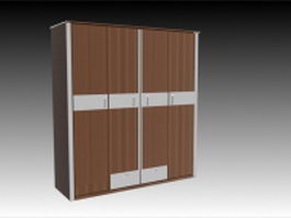 Modern fitted wardrobe 3d model preview