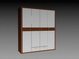 Wood wardrobe cabinet 3d model preview