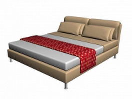 Modern style platform bed 3d model preview