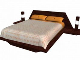 King size hotel bed 3d preview