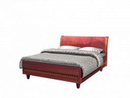 Carved wooden bed 3d preview
