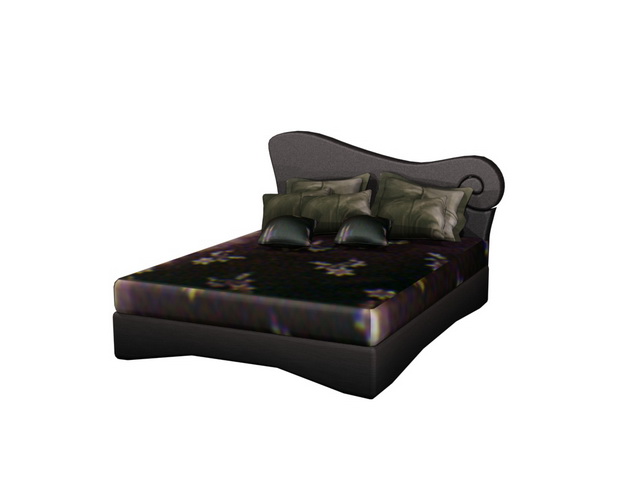 Fashion double bed 3d rendering