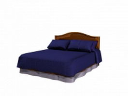 Traditional platform bed 3d model preview