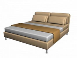 Modern queen bed 3d model preview