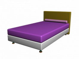 Hotel twin bed 3d model preview