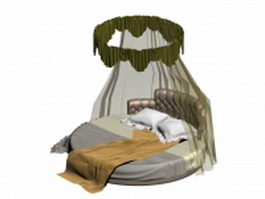 Curtained round bed 3d model preview