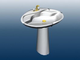 Pedestal wash basin stand 3d model preview
