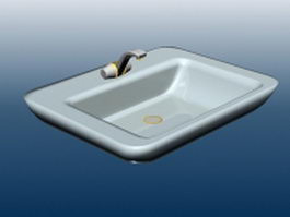 Counter-top wash basin 3d model preview