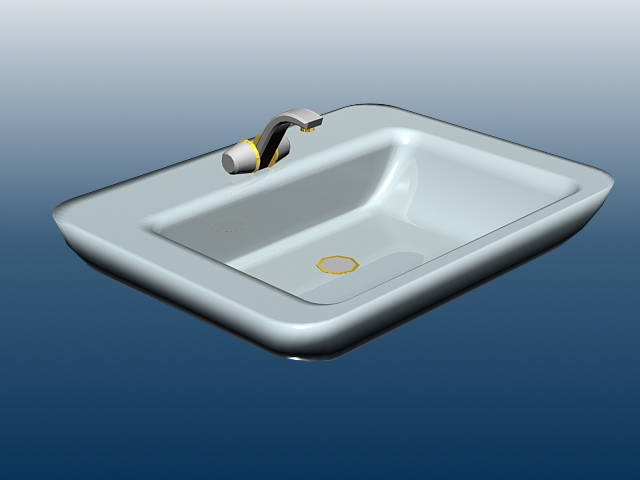 Counter-top wash basin 3d rendering