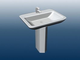 Floor standing wash basin 3d model preview