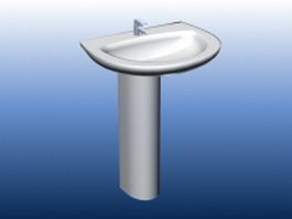 Pedestal sinker 3d model preview
