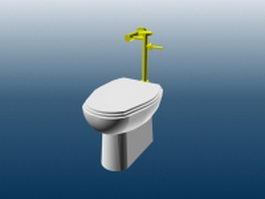 Low-flush toilet 3d model preview