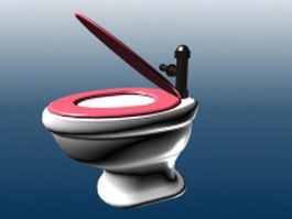 Modern flush toilet 3d model preview