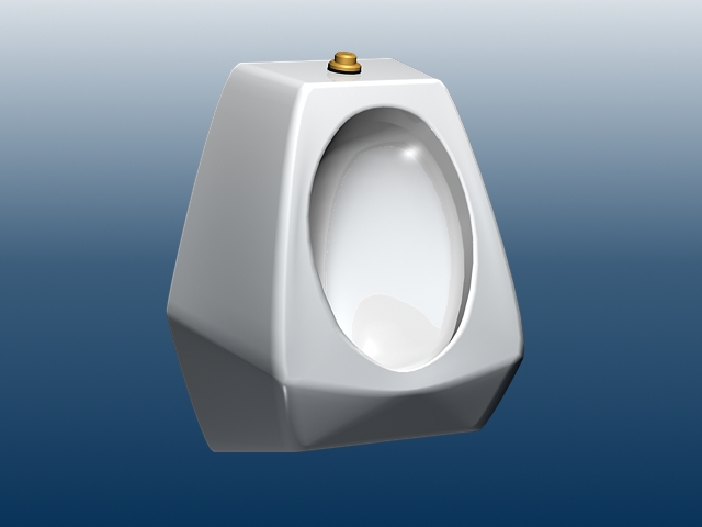 Manual flushing urinal 3d rendering