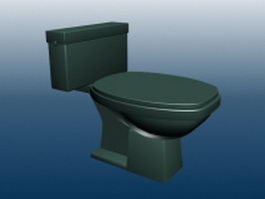 Close coupled cistern type flushing toilet 3d model preview