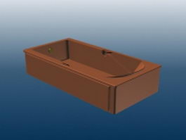 Classical soaking bathtub 3d model preview