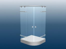 Shower stall enclosure with tray 3d preview