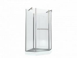 Shower stall enclosure 3d model preview