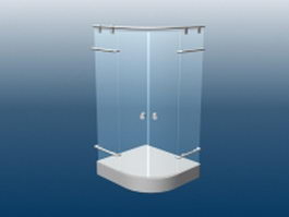 3 sided shower enclosure 3d preview