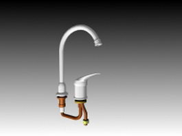 Single handle bath shower set 3d model preview