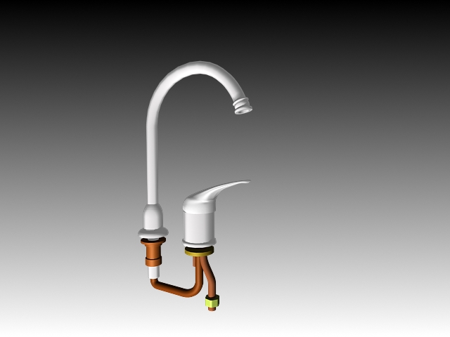 Single handle bath shower set 3d rendering