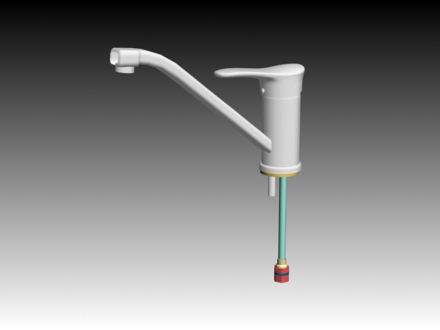 Single lever bath shower faucet 3d rendering