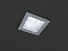 Square LED recessed downlight 3d model preview