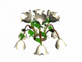 Flower chandelier 3d model preview