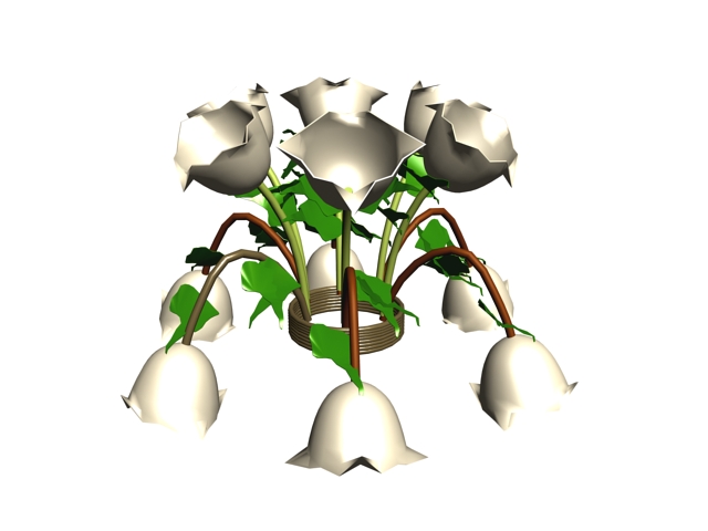 Flower chandelier 3d rendering