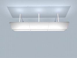 Drop ceiling fluorescent light 3d preview