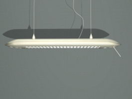 Linear suspended fluorescent light fixture 3d model preview