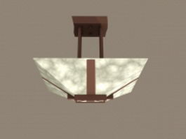 Antique bronze pendant light 3d model preview