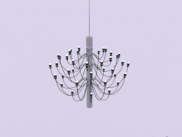 Modern wire chandelier 3d rendering