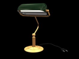 Vintage brass desk lamp 3d preview