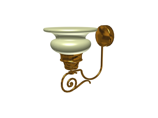 Antique brass wall lamp 3d rendering