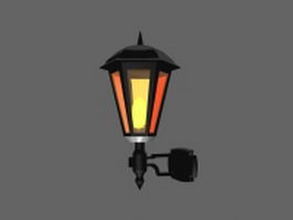 Vintage wrought iron wall lamp 3d model preview
