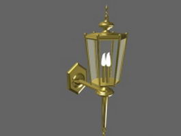 Vintage torch wall lamp 3d model preview