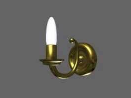 Antique brass candle wall light 3d preview