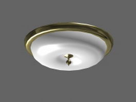 Brass ceiling mount light 3d model preview
